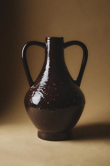BROWN CERAMIC VASE - Brown by Zara