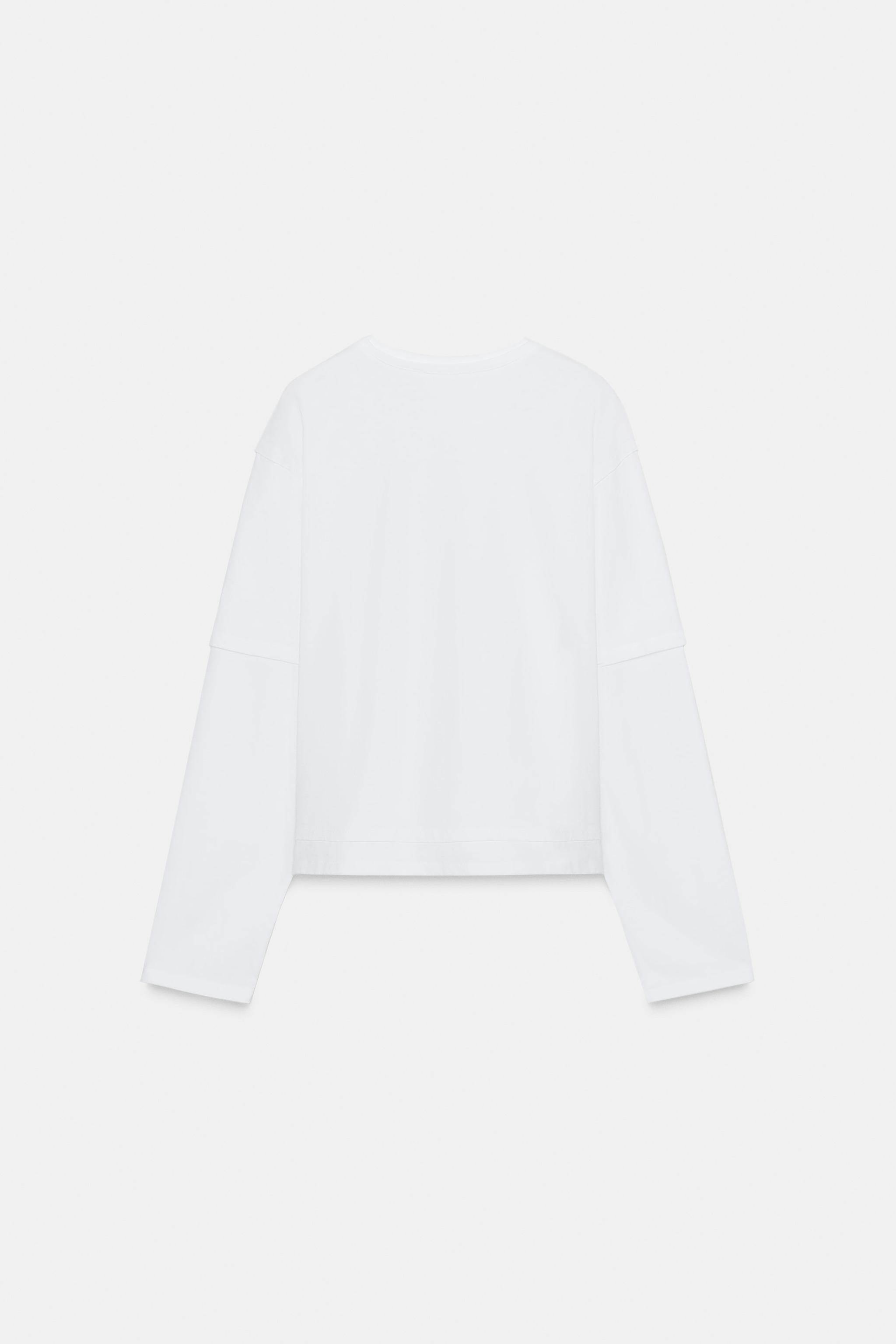 T-SHIRT EFFET DOUBLE MANCHE LONGUE