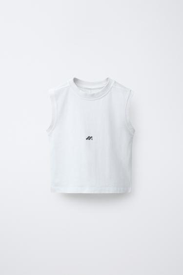 GARMENT DYE LOGO T-SHIRT - Stone by Zara