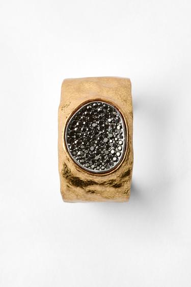 BRACELET MÉTALLIQUE TRAVAILLÉ ET BRILLANT - Doré de Zara