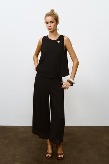 PIN TUCK TOP WITH HARDWARE - Black by Zara - Image 0