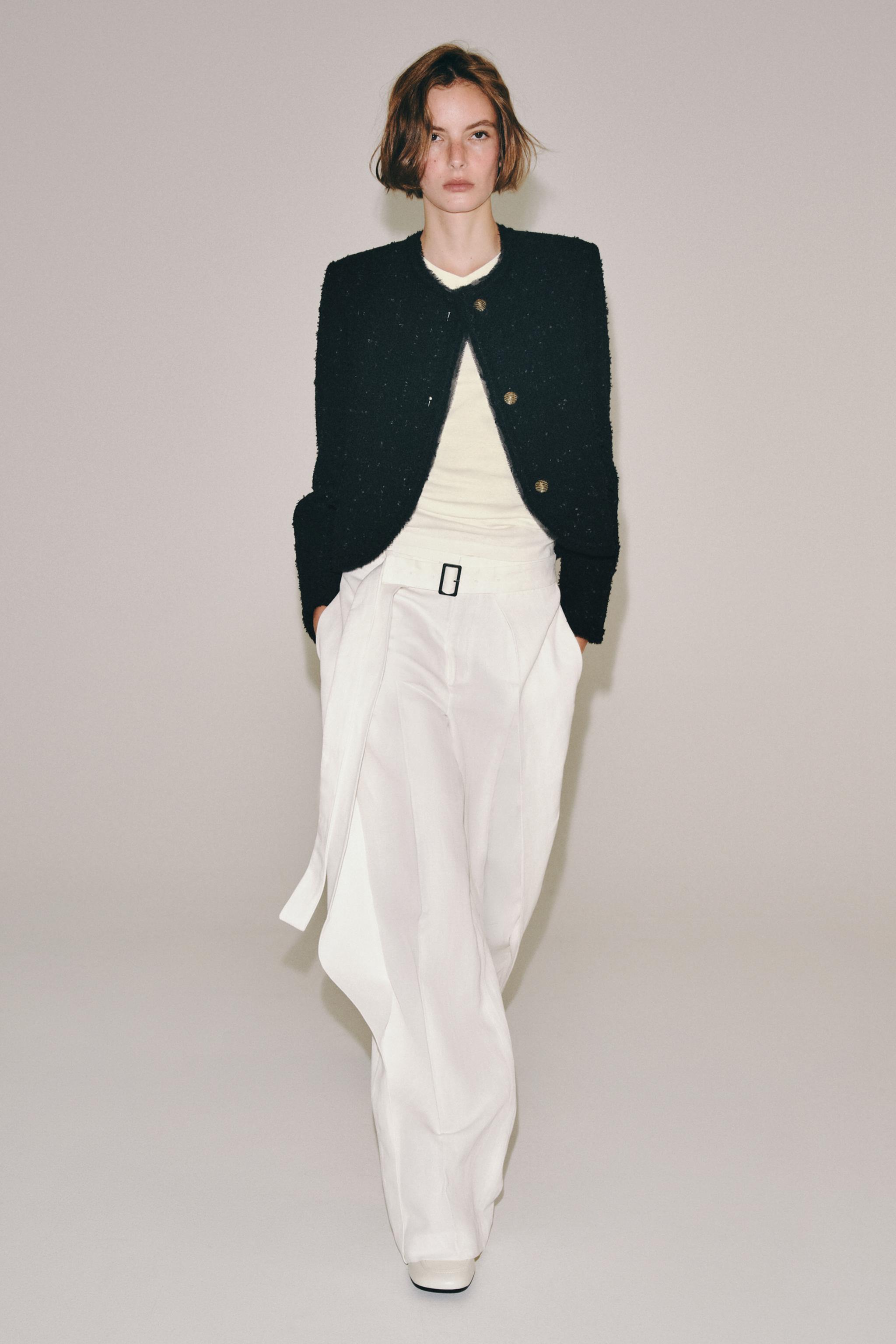ZW COLLECTION PLEATED BELTED TROUSERS