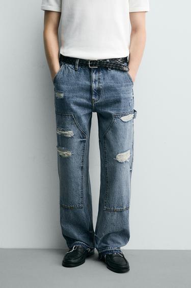 JEANS BOLSILLO CARPINTERO RELAXED FIT - Azul de Zara
