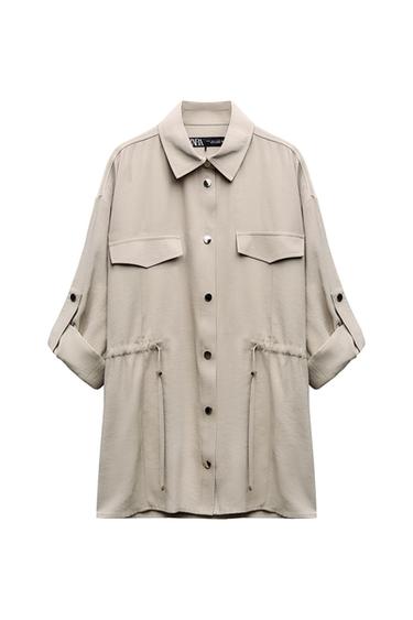 OVERSHIRT WITH DRAWSTRING WAIST