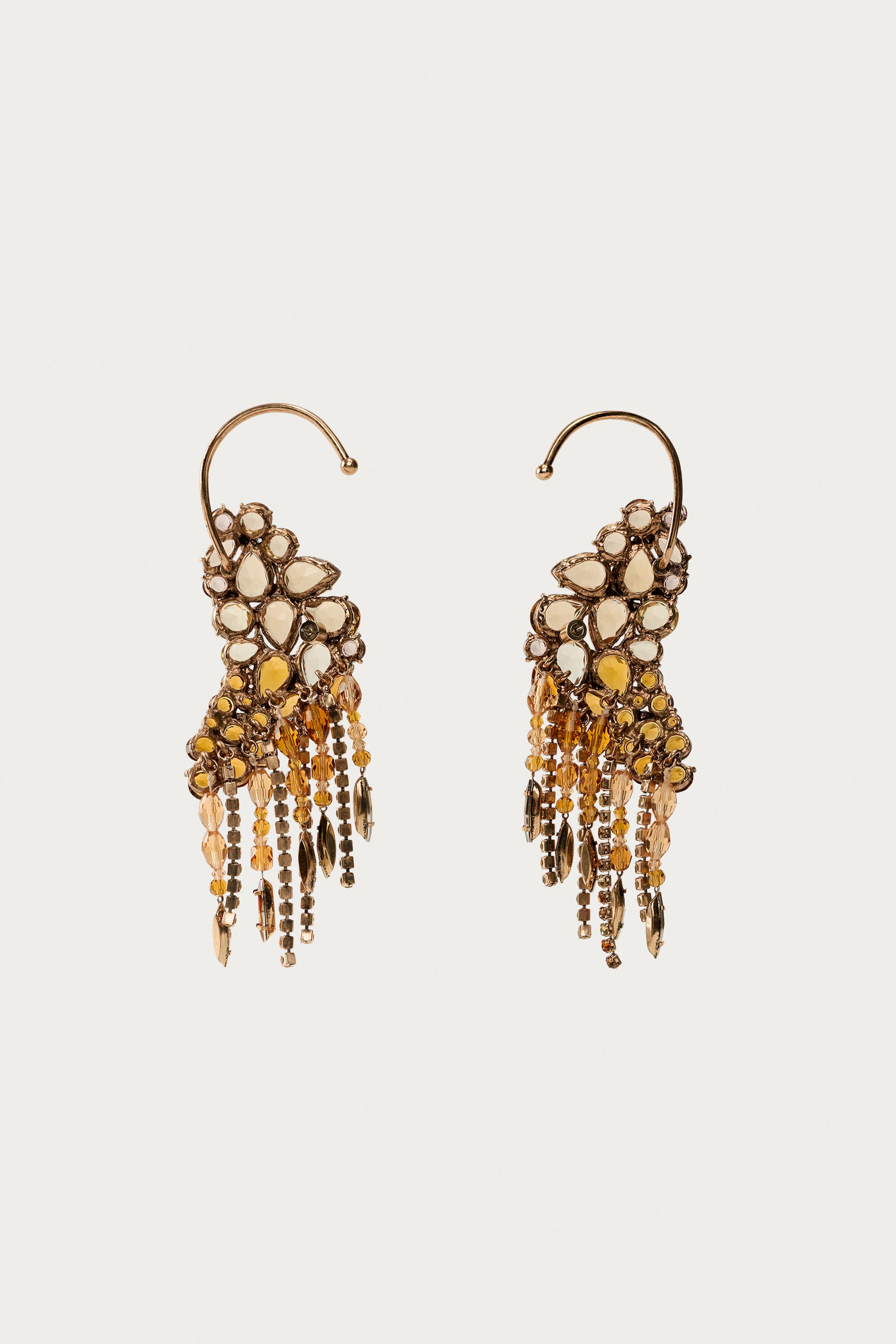 Женские аксессуары Zara MARISA BERENSON X ZARA SPARKLY JEWEL EARRINGS — фото 5
