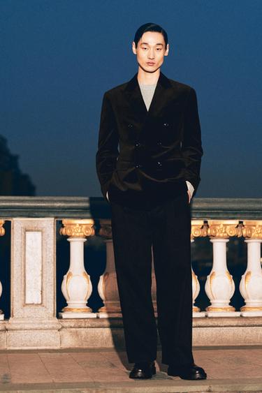 Zara 寬管休閒長褲 - 黑色