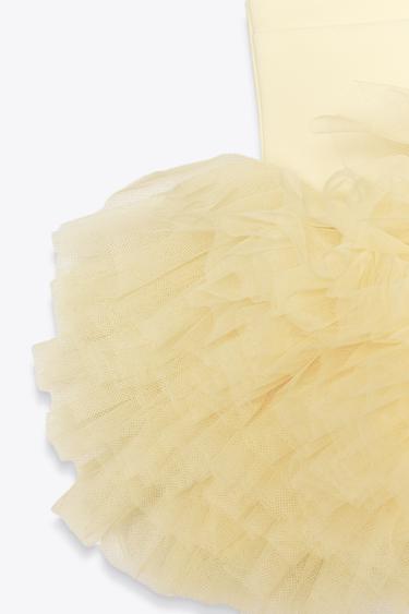 STRETCH TULLE TOP WITH VOLUMINOUS HEM - Yellow de Zara - Image 6