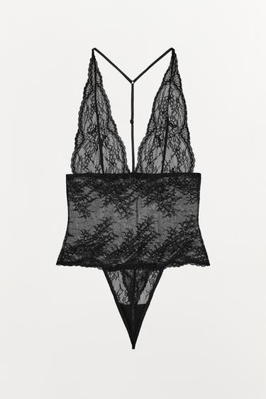 LACE BODYSUIT - Black by Zara - Image 8