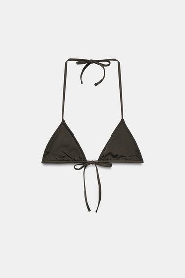 TOP BIKINI CORTINILLA CLOUS - Marron de Zara - Image 8