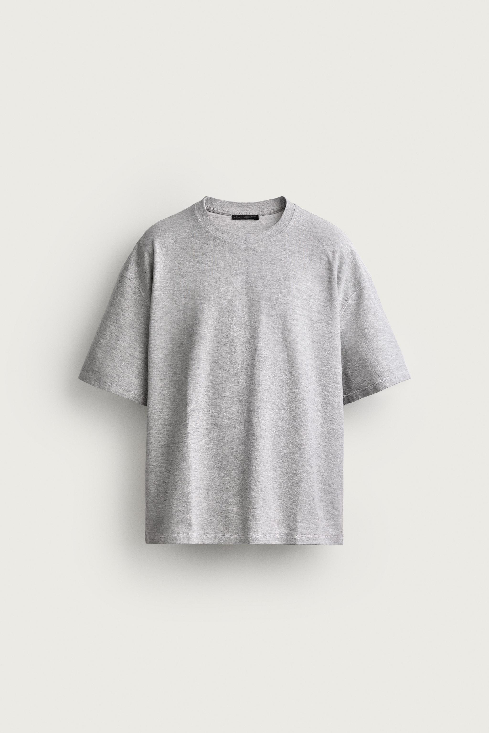 RELAXED FIT SEAM T-SHIRT — Gray marl