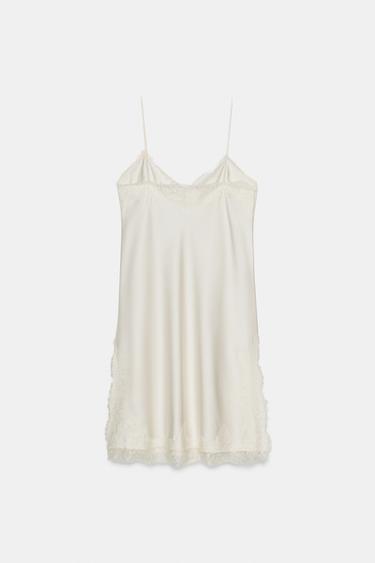 ROBE LINGERIE DENTELLE ZW COLLECTION - Beige de Zara - Image 5