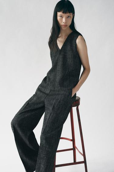 TEXTURED ZW COLLECTION TOP - Black by Zara - Image 0