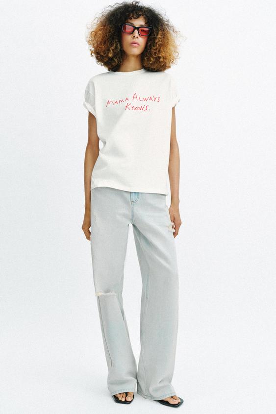 SHORT SLEEVE TEXT T-SHIRT from Zara - $29.90