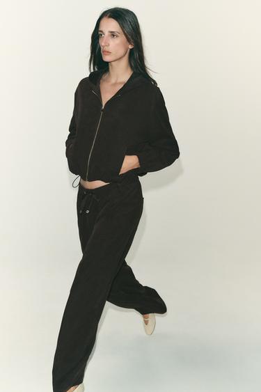 WIDE-LEG TROUSERS - Dark brown by Zara