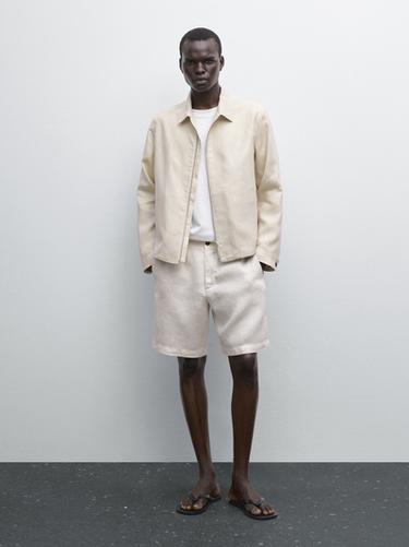 Bermuda 100% lino - Beige de Zara - Imagen 0