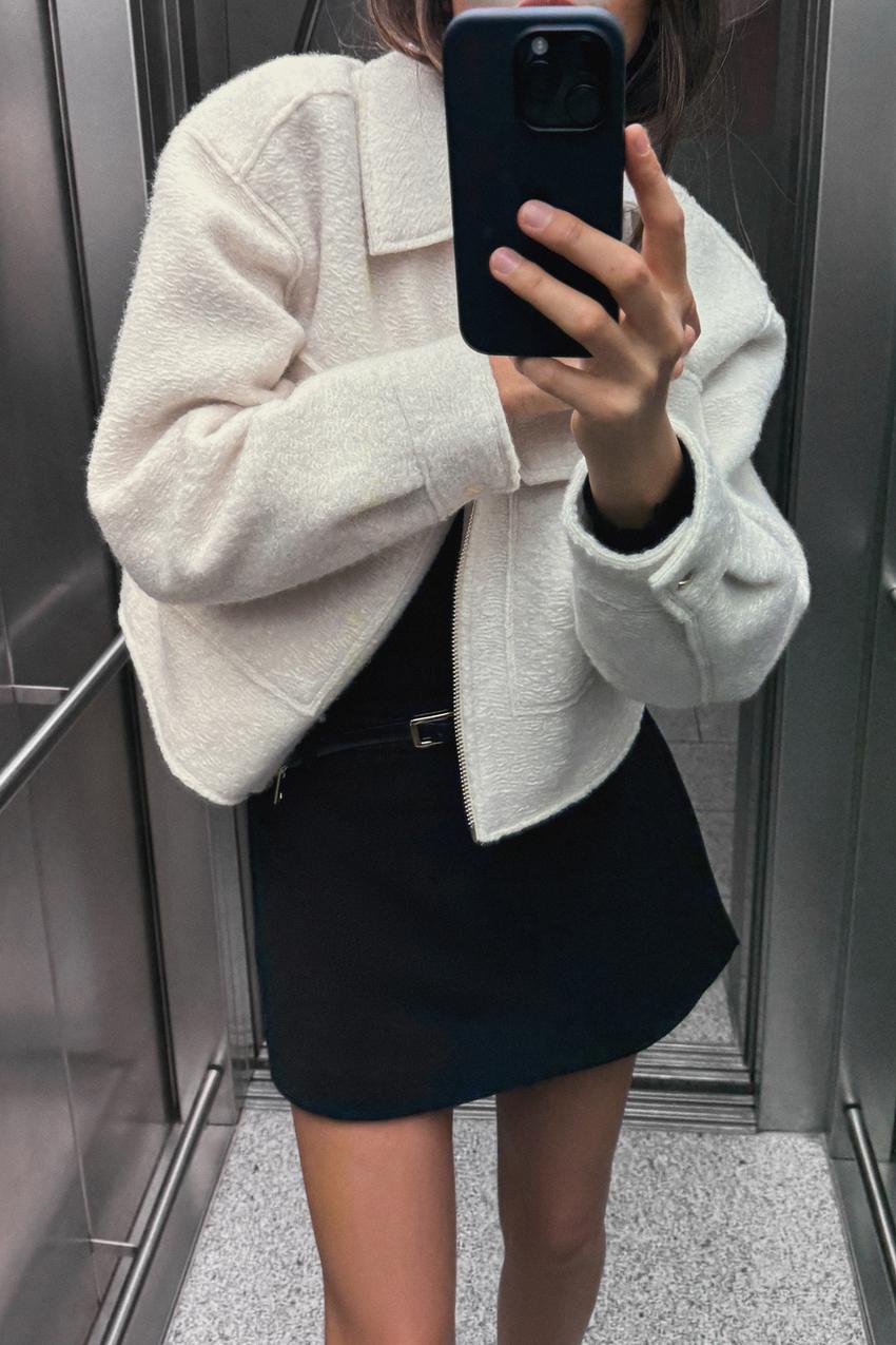 ブークレクロップド ジャケット - エクリュ | ZARA Japan / 日本