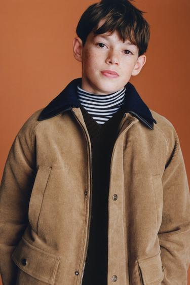 BENSIMON ® X ZARA QUILTED CORDUROY JACKET WITH DETACHABLE COLLAR - Brown by Zara