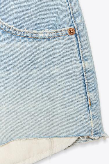 TRF MINI MID-WAIST DENIM SHORTS - Light blue by Zara - Image 6
