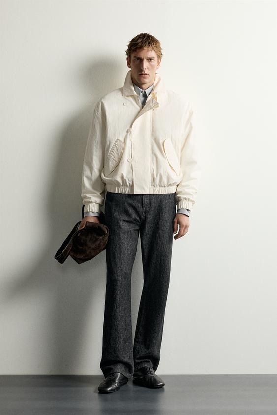 Zara CROPPED FIT QUILTED JACKET - Ecru - Image 0
