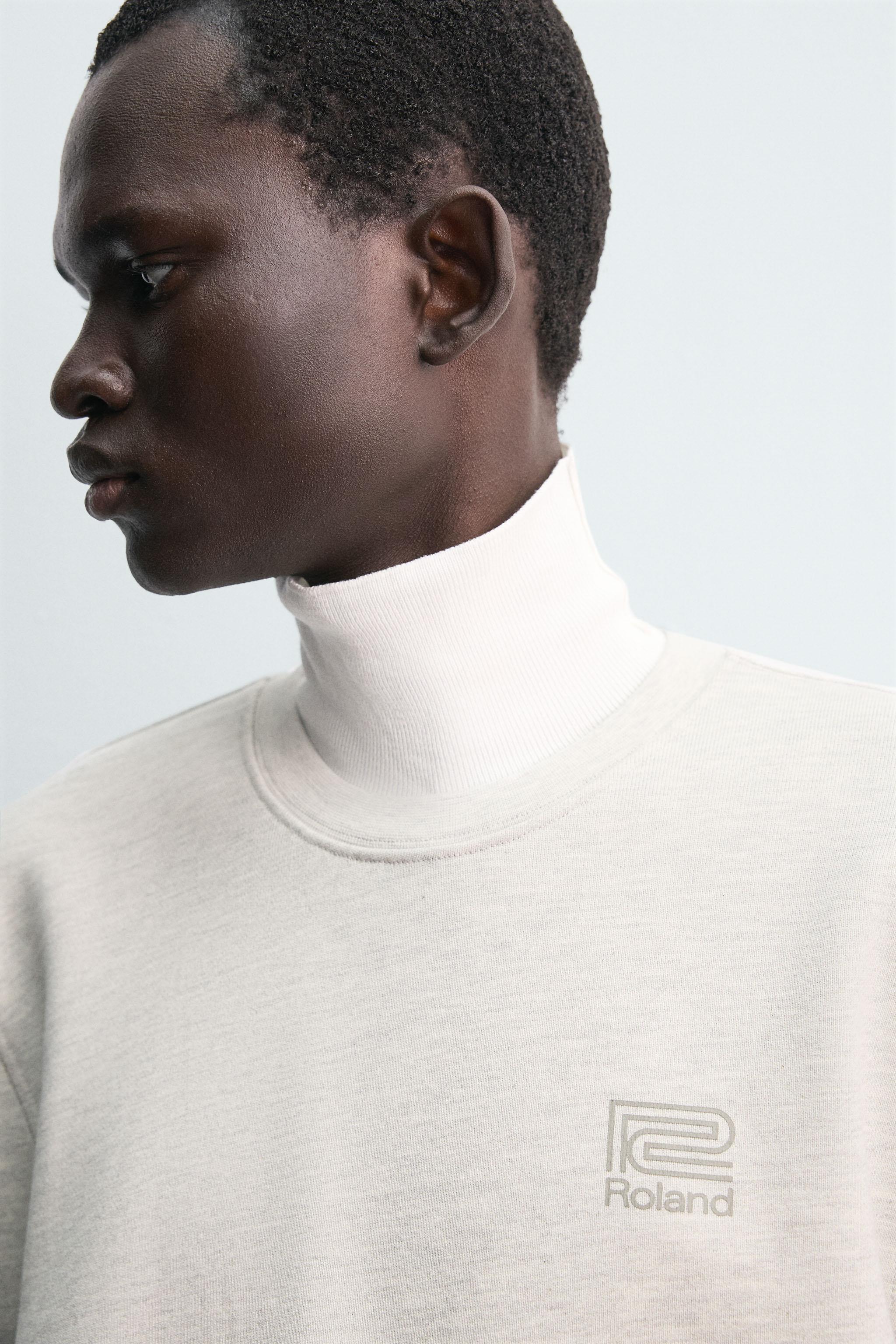 Sweat Zara Col Rond Marron Taille L Homme/femme 83% Coton