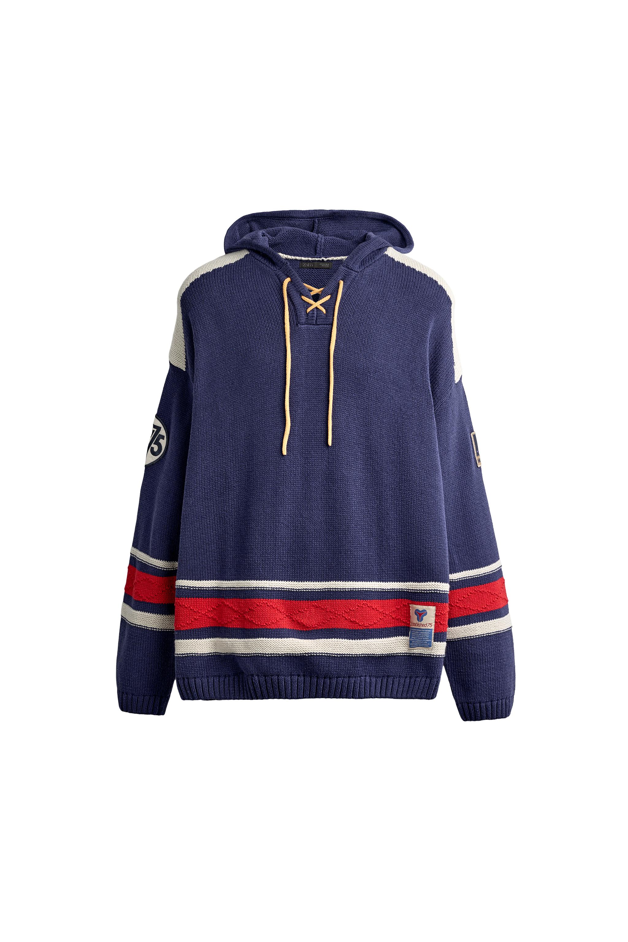 SUDADERA PUNTO RELAXED FIT JACQUARD HOCKEY