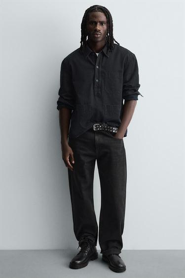 BOTA CORDONES PIEL - Negro de Zara - Imagen 0