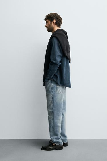 CHEMISE EN DENIM DÉLAVÉ - Bleu de Zara - Image 3
