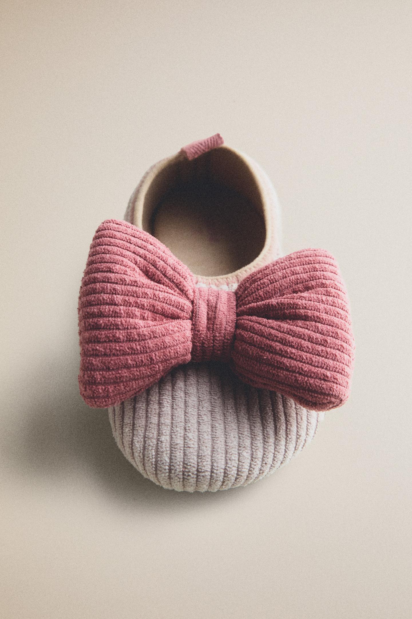 Детские балетки Zara Kids Bow Ballet Flats, цвет: Бежевый — фото 6