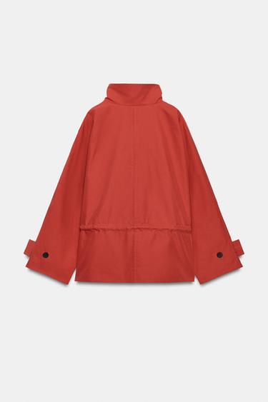 ZW COLLECTION OVERSIZED SHORT TRENCH COAT — Brick 2