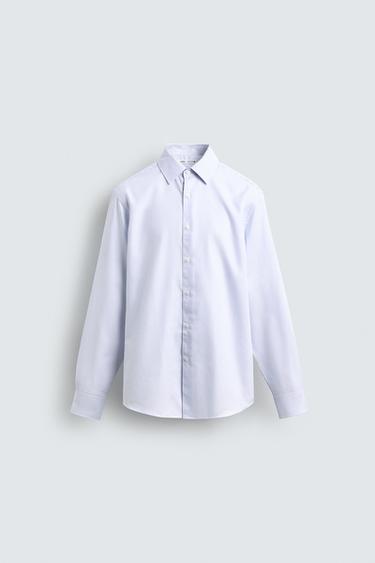 SLIM FIT TEXTURED SHIRT - Sky blue by Zara - Image 0