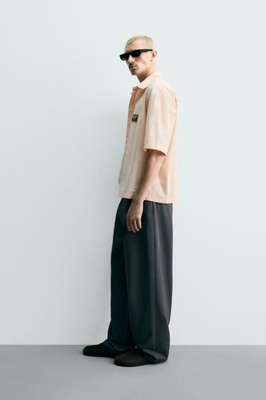 BOXY FIT STRIPED SHIRT - white-orange by Zara - Image 3
