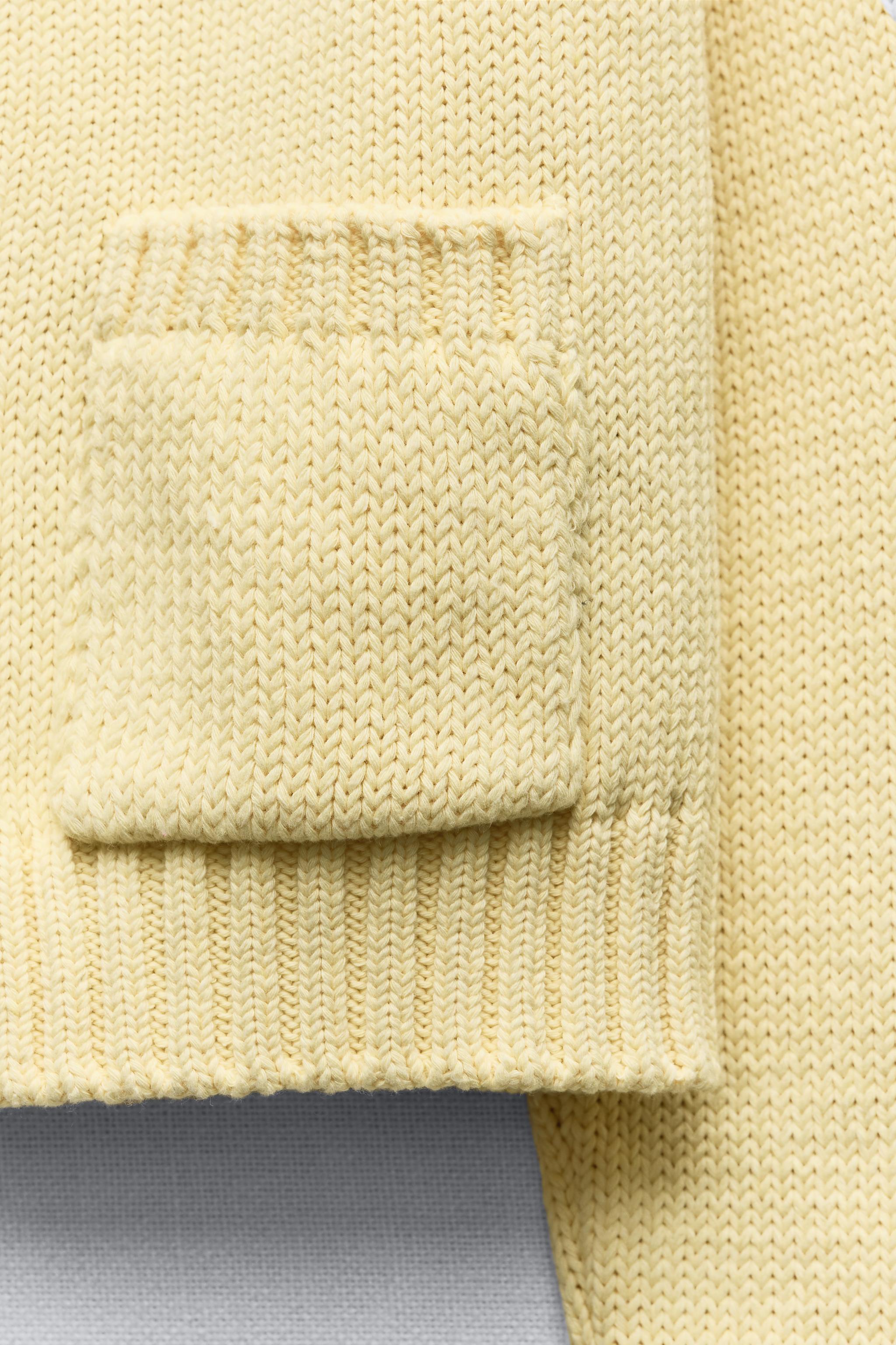 PLAIN KNIT CARDIGAN WITH RHINESTONES Yellow ZARA Australia