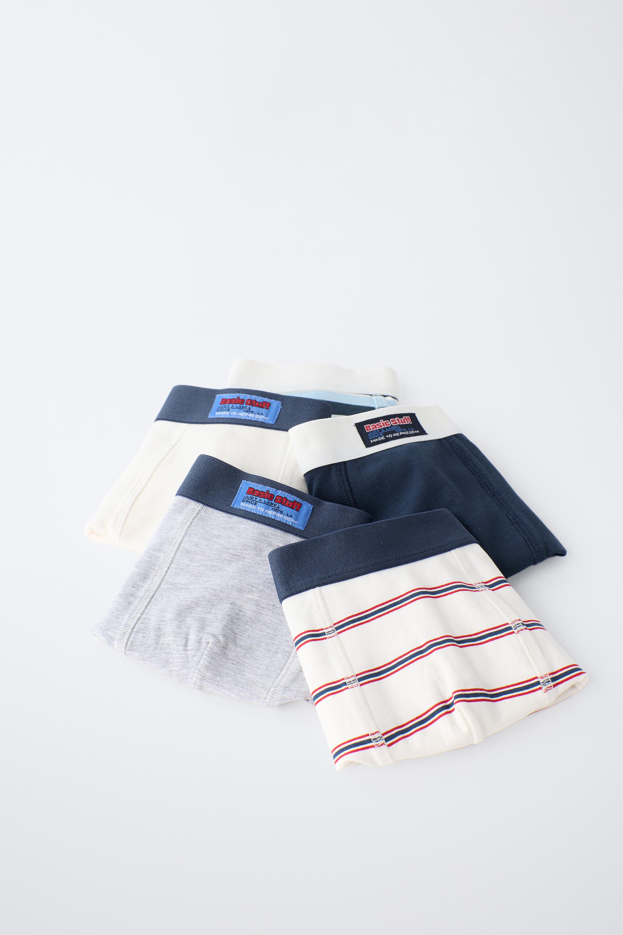 AGES 6-14 / FIVE-PACK OF STRIPED BOXERS