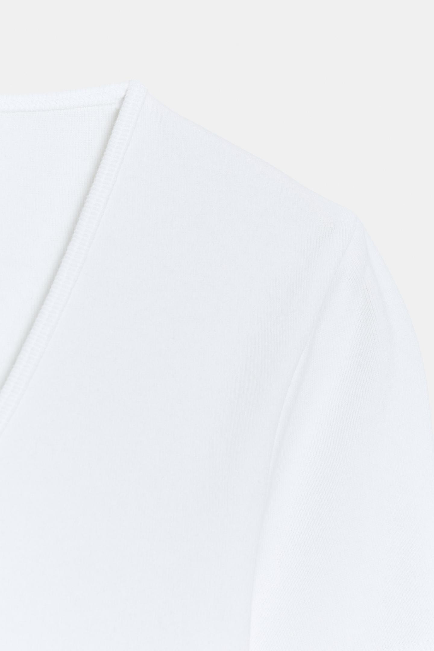 Женская футболка Zara V-NECK, цвет: Устричный белый — фото 9