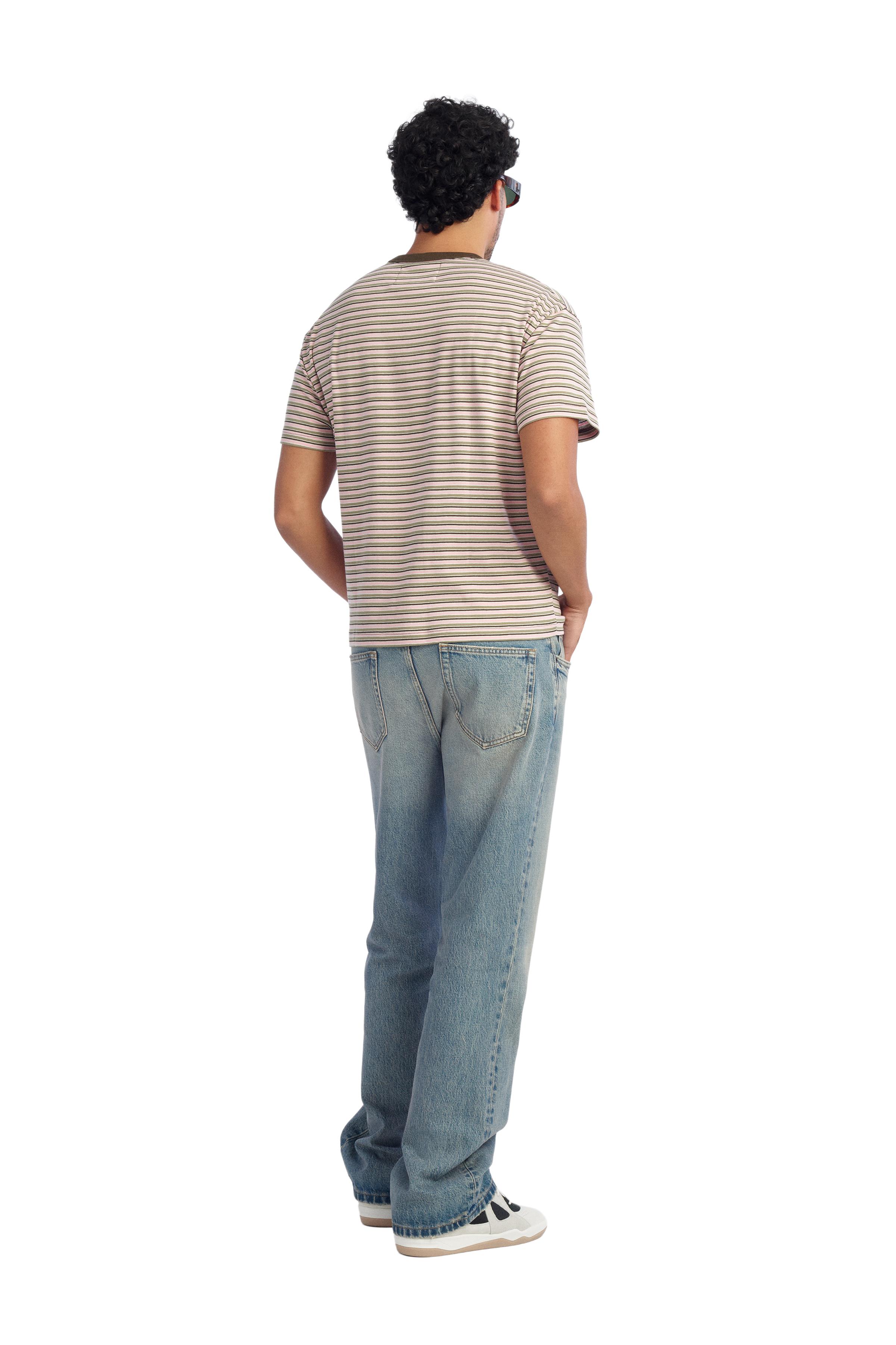 CROPPED STRIPED T-SHIRT — Pinks