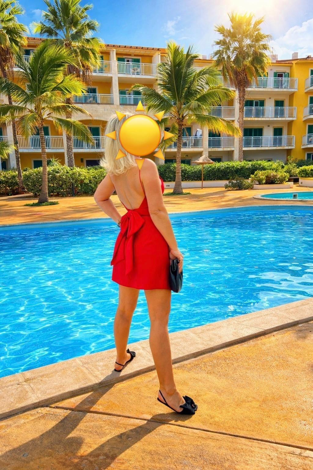 SHORT STRETCH DRESS WITH BOW - Image 9