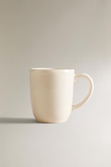 Zara 凸紋邊緣設計陶製馬克杯 - 裸色
