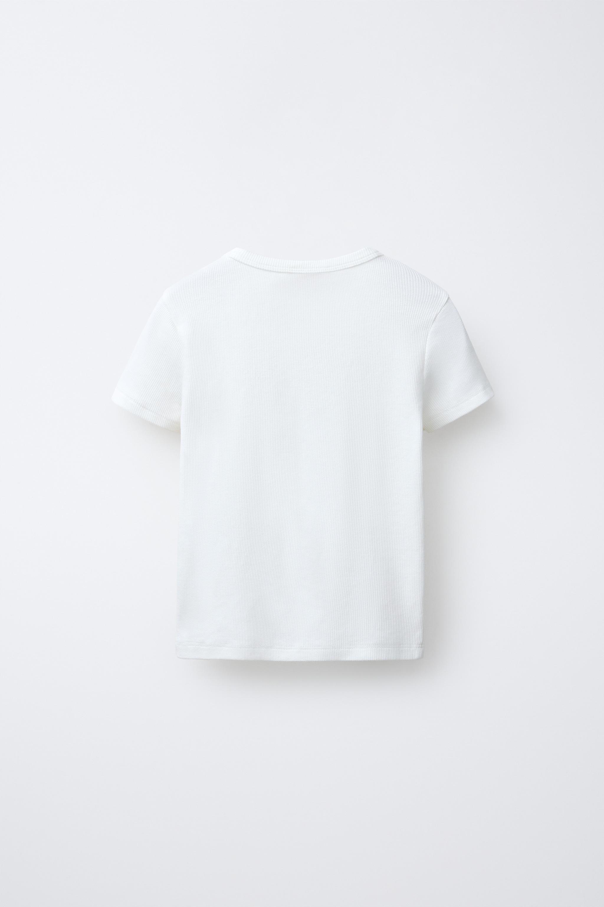 T-SHIRT CÔTELÉ IMPRIMÉ CHIEN