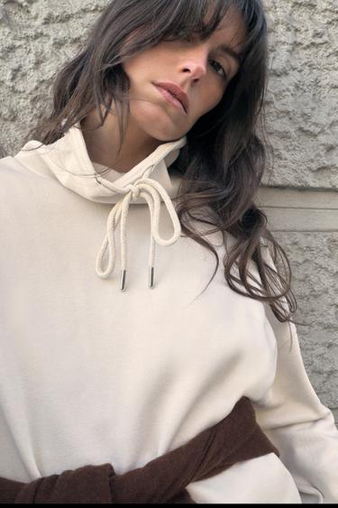 SWEAT INTERLOCK EFFET DÉLAVÉ - Écru de Zara - Image 5