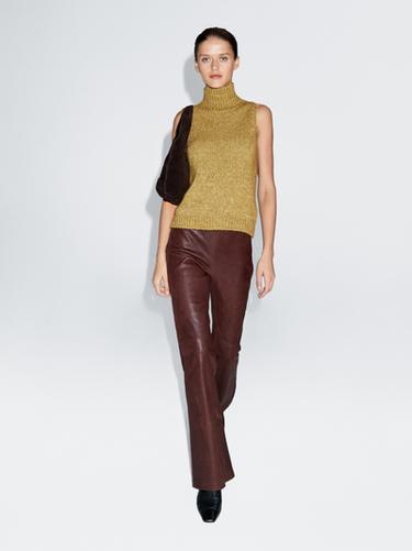 Zara Turtleneck knit vest - Oil