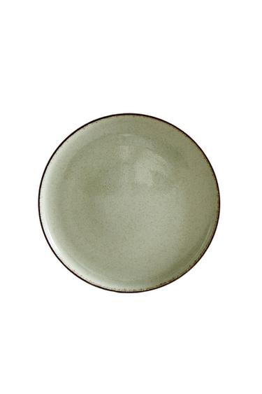 PORCELAIN DINNER PLATE WITH ANTIQUE FINISH RIM - Sea green by Zara
