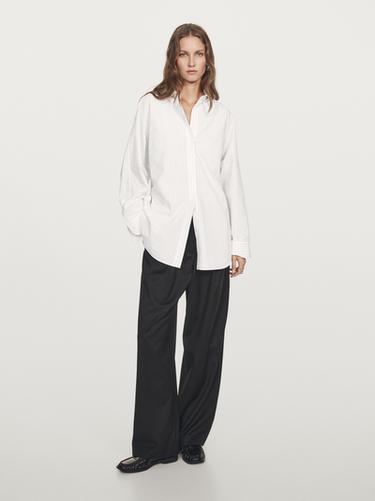 Zara Striped batwing sleeve shirt - White