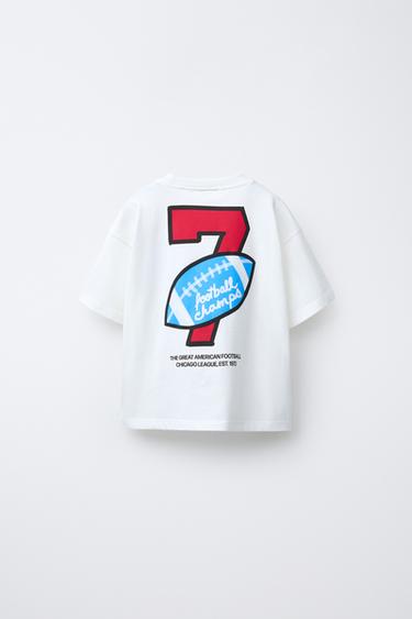 T-SHIRT IMPRIMÉ FOOTBALL - Blanc de Zara - Image 1
