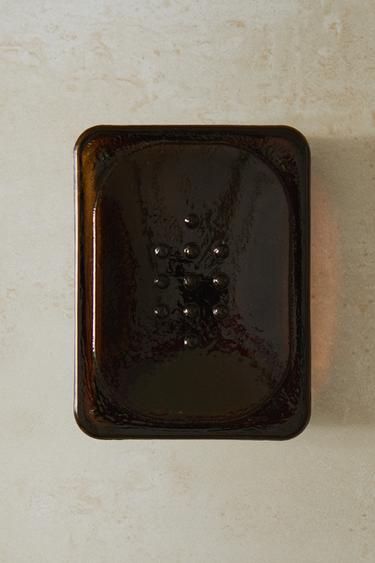 DARK GLASS BATHROOM SOAP DISH - Brown by Zara - Image 4