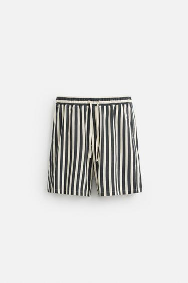 Zara JACQUARD TEXTURED SHORTS - Dark gray - Image 0