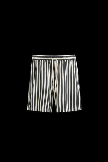JACQUARD TEXTURED BERMUDA SHORTS - Dark grey by Zara - Image 0