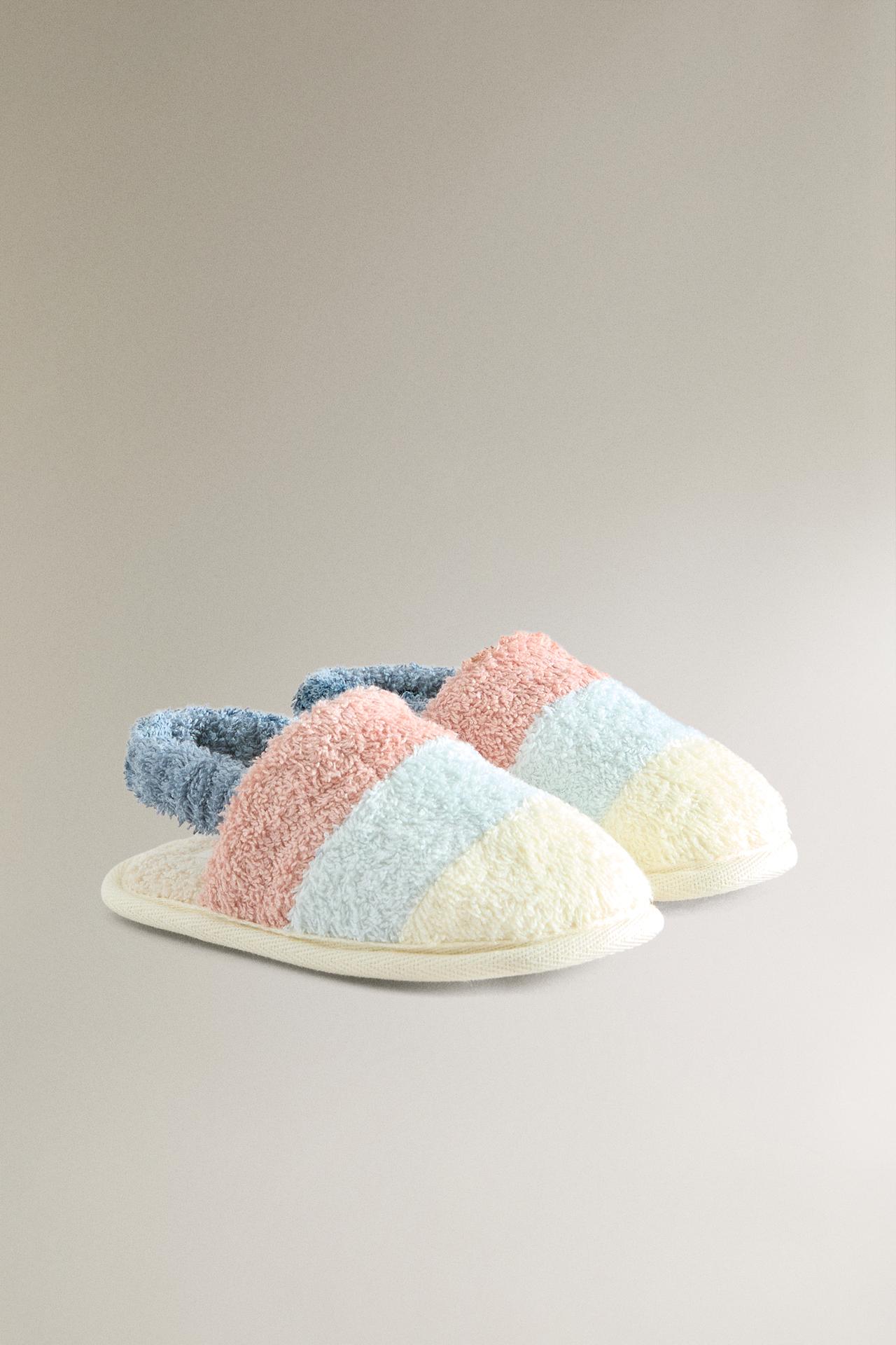 KIDS TERRY BATH SLIPPERS — Blue