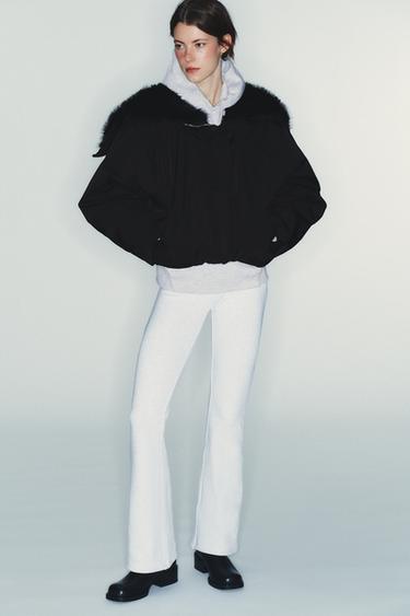 CAZADORA ACOLCHADA CAPUCHA PELO WATER REPELLENT WINDPROOF - Negro de Zara