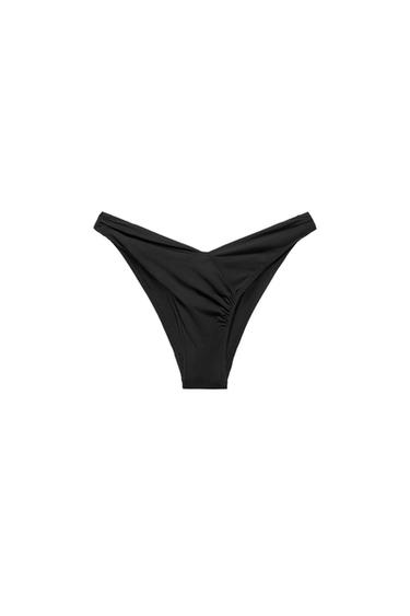 BAS DE BIKINI À PLIS - Noir de Zara