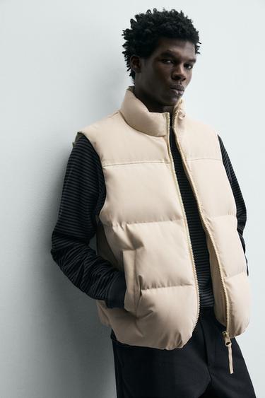 GILET MATELASSÉ REGULAR FIT - Marron clair de Zara - Image 5